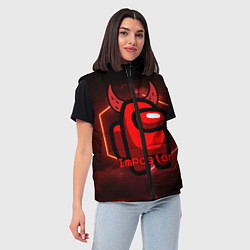 Женский жилет AMONG US IMPOSTOR, цвет: 3D-черный — фото 2