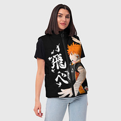 Женский жилет ВОЛЕЙБОЛ!! HAIKYUU!!, цвет: 3D-черный — фото 2