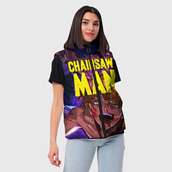 Женский жилет Человек Бензопила, цвет: 3D-черный — фото 2