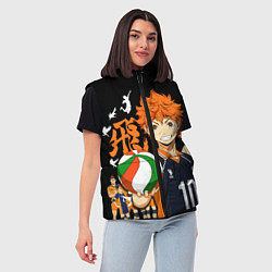 Женский жилет ВОЛЕЙБОЛ!! HAIKYUU!!, цвет: 3D-черный — фото 2