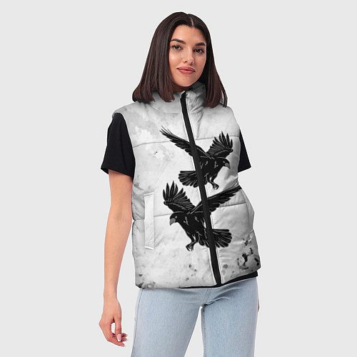 Женский жилет Gothic crows / 3D-Светло-серый – фото 3