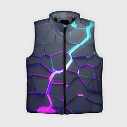 Женский жилет НЕОНОВЫЙ РАЗЛОМ 3Д РАЗЛОМ, цвет: 3D-черный