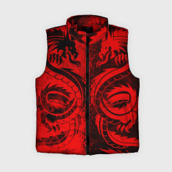 Женский жилет BLACK RED DRAGONS TATOO, цвет: 3D-красный