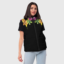 Женский жилет Цветы, цвет: 3D-черный — фото 2