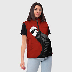 Женский жилет Годжо Магическая Битва арт02, цвет: 3D-красный — фото 2