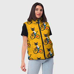Женский жилет Котики на велосипедах, цвет: 3D-красный — фото 2