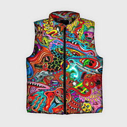 Женский жилет Яркая абстракция bright abstraction, цвет: 3D-черный