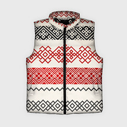 Женский жилет Славянский узор красно-черный, цвет: 3D-черный