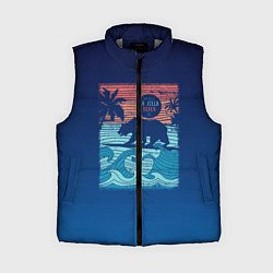 Женский жилет Медведь на серфинге, цвет: 3D-светло-серый