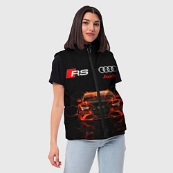 Женский жилет AUDI RS 5 FIRE АУДИ РС 5, цвет: 3D-красный — фото 2
