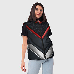 Женский жилет 3D СОТЫ Металлические вставки, цвет: 3D-черный — фото 2
