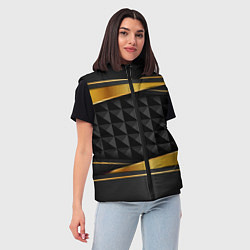 Женский жилет 3D luxury black gold Плиты 3Д, цвет: 3D-красный — фото 2