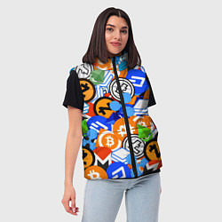 Женский жилет КРИПТОВАЛЮТЫ CRYPTOCURRENCY, цвет: 3D-светло-серый — фото 2