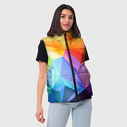 Женский жилет Радужная геометрия, цвет: 3D-черный — фото 2
