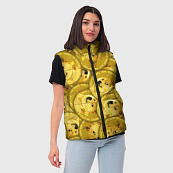 Женский жилет DOGECOIN DOGE ДОГИКОИН, цвет: 3D-светло-серый — фото 2
