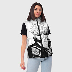 Женский жилет Магическая битва Годжо, цвет: 3D-черный — фото 2