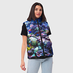Женский жилет Коралловые рыбки, цвет: 3D-черный — фото 2