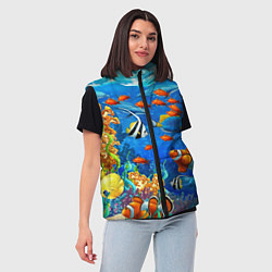 Женский жилет Коралловые рыбки, цвет: 3D-светло-серый — фото 2