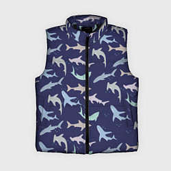 Женский жилет Акулы разные, цвет: 3D-черный