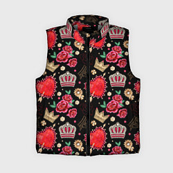 Женский жилет Корона и розы, цвет: 3D-светло-серый