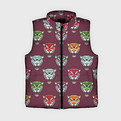 Женский жилет Дикие кошки, цвет: 3D-красный