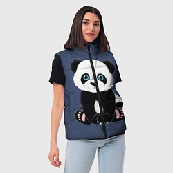 Женский жилет Милая Панда Sweet Panda, цвет: 3D-черный — фото 2