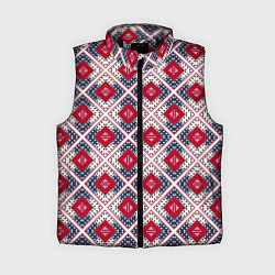 Женский жилет Красно-синий плед -клетка