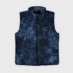 Женский жилет Темно-синяя текстура камня, цвет: 3D-светло-серый