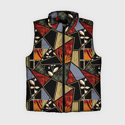 Женский жилет Разноцветные заплатки, цвет: 3D-черный