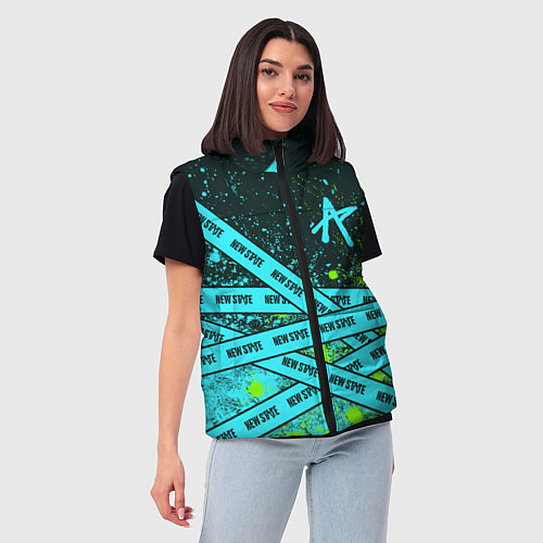 Женский жилет PUBG New State - Paint Lines / 3D-Светло-серый – фото 3