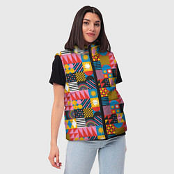 Женский жилет Печворк Мозаика Настроение, цвет: 3D-светло-серый — фото 2