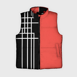 Женский жилет Черный и коралловый арт деко, цвет: 3D-красный