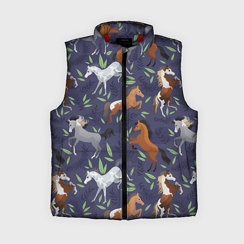 Женский жилет Лошадки узор / 3D-Красный – фото 1