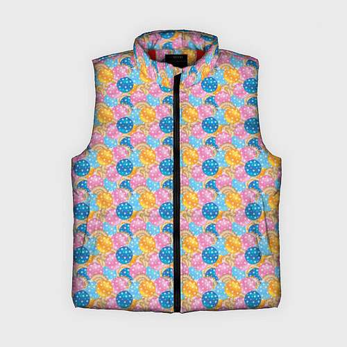 Женский жилет Новогодние Ёлочные Шары / 3D-Красный – фото 1