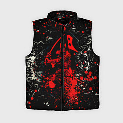 Женский жилет Красный Японский Самурай Samurai, цвет: 3D-черный