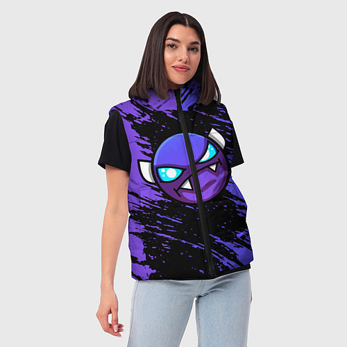 Женский жилет Geometry Dash / 3D-Светло-серый – фото 3