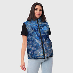 Женский жилет Снежинки макро snowflakes macro, цвет: 3D-черный — фото 2