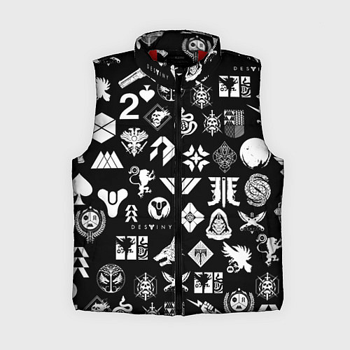 Женский жилет DESTINY 2 PATTERN GAME LOGO ДЕСТИНИ 2 ПАТТЕРН СИМВ / 3D-Красный – фото 1