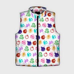 Женский жилет 7 СМЕРТНЫХ ГРЕХОВ ЦВЕТНОЙ ПАТТЕРН СИМВОЛЫ