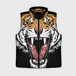 Женский жилет Оскал амурского тигра, цвет: 3D-черный