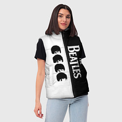 Женский жилет The Beatles черно - белый партер, цвет: 3D-красный — фото 2