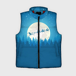 Женский жилет Санта с Оленями, цвет: 3D-красный