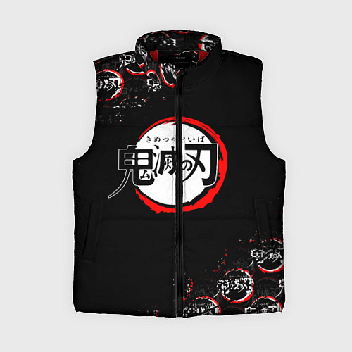 Женский жилет КЛИНОК РАССЕКАЮЩИЙ ДЕМОНОВ БРЫЗГИ КРАСОК / 3D-Красный – фото 1