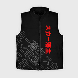 Женский жилет SCARLXRD JAPAN STYLE ИЕРОГЛИФЫ, цвет: 3D-черный