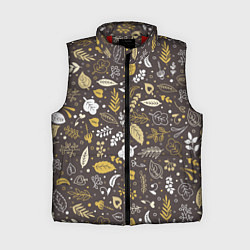 Женский жилет Осенние листья и ягодки, цвет: 3D-красный