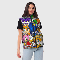 Женский жилет КИБЕР СОНИК CYBER SONIC ROBOT, цвет: 3D-красный — фото 2