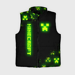 Женский жилет MINECRAFT NEON LOGO CREEPER, цвет: 3D-черный