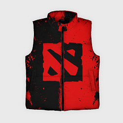 Женский жилет DOTA 2 БРЫЗГИ КРАСОК, КРАСНО ЧЁРНЫЙ ЛОГО