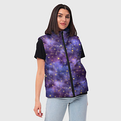 Женский жилет Акварельная ночь, цвет: 3D-светло-серый — фото 2