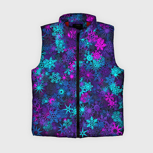 Женский жилет Неоновые снежинки / 3D-Красный – фото 1